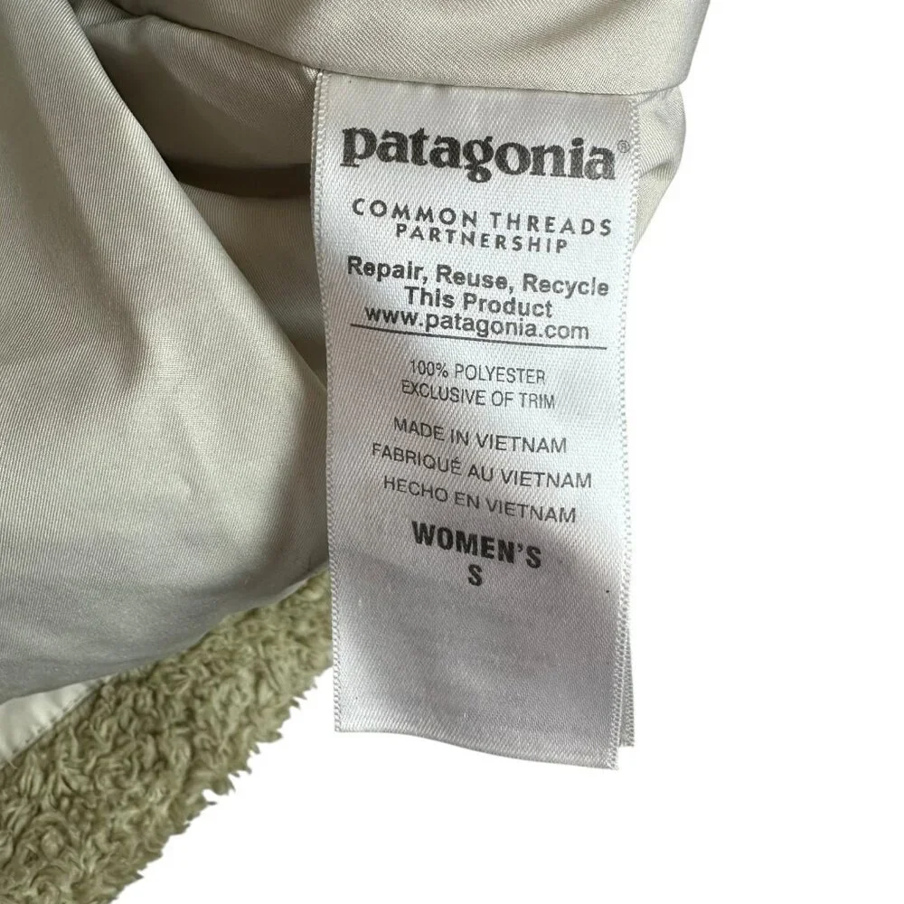 Patagonia Tan Sherpa Fleece Zip Vest Outdoor Casual Layering Women’s Small (S) - Picture 5 of 5